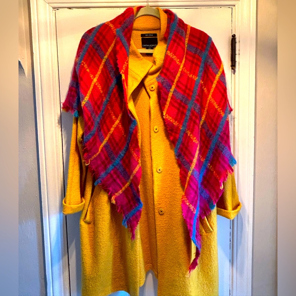 Jacket, Cape, Lightweight, Yellow, Wool, - image 1